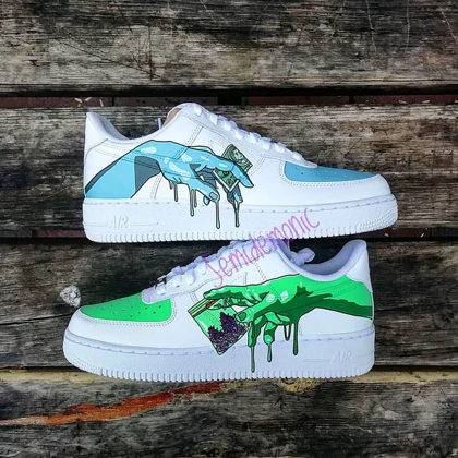 کفش اسپرت کاستوم کتانی با طرح Michelangelo نایک nike ایرفورس air force کد 88327