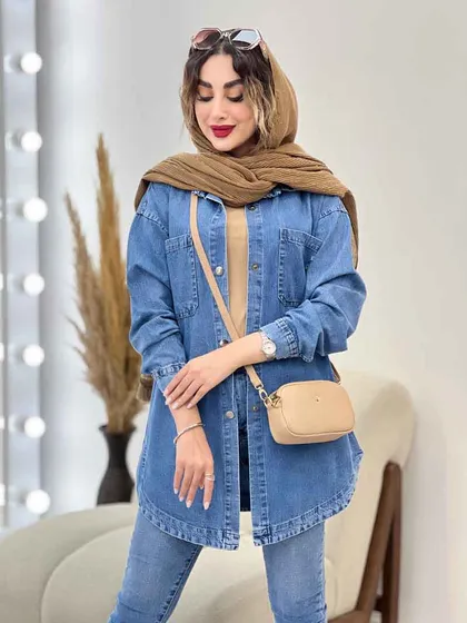 مانتو جین جیب زاپ تیدا