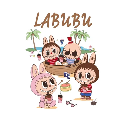 استیکر پارچه و لباس پاد آفرین مدل Labubu کد 29