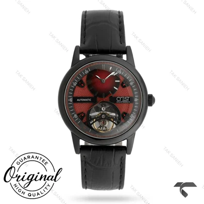ساعت کرست مردانه 6366-2 مشکی صفحه قرمز اتوماتیک Crest-11056-G