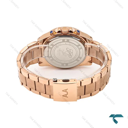 ساعت مچی الکسا پریمیر A0064 مردانه رزگلد صفحه مشکی Alexa-6226-G