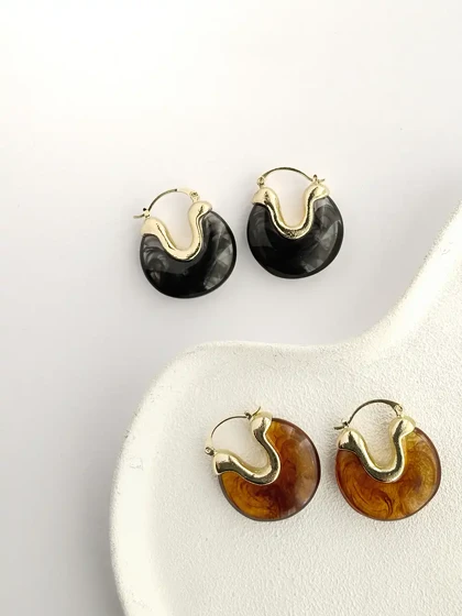 گوشواره های رزینی زمستانی گرد