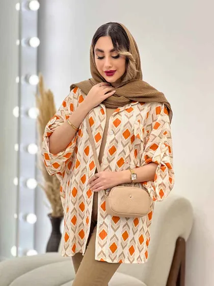 شومیز طرح لوزی دو جیب پاکتی