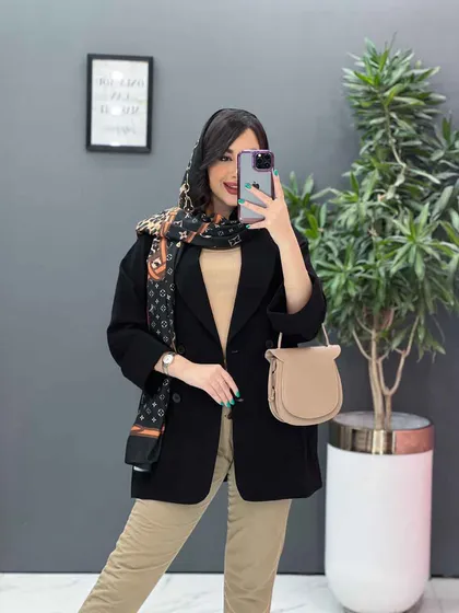 مانتو کتی یقه آرشال چهار دکمه