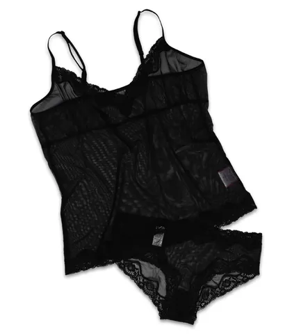 تاپ و شورت حریر Neev نیو کد 4201 مشکی Black