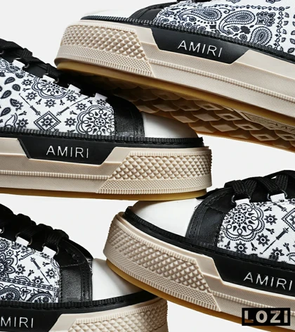 کفش اسنیکرزسفید مشکی Amiri Vintage
