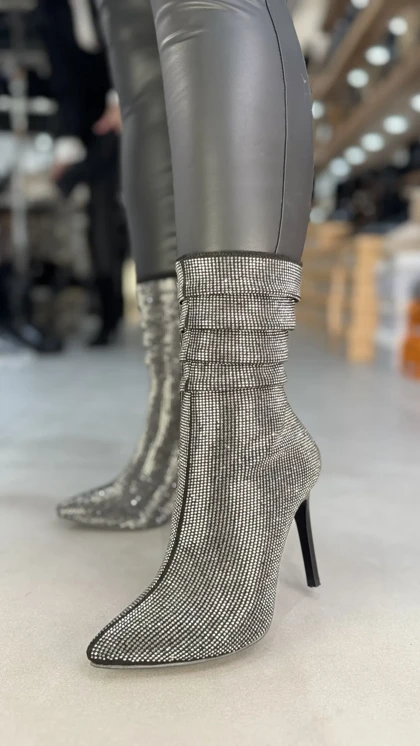 بوت پاشنه نگین چهار رج کد 2048