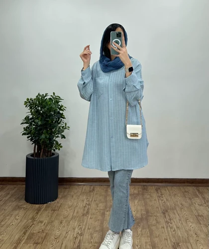 مانتو بلند دکمه دار حلیا(ایراد دار)