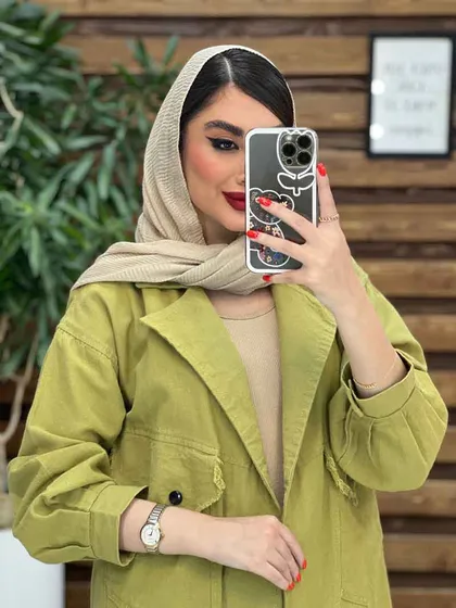 مانتو لینن جیب کج ریش دار