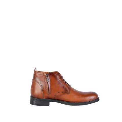 بوت مردانه عسلی دراتی مدل بند و زیپ