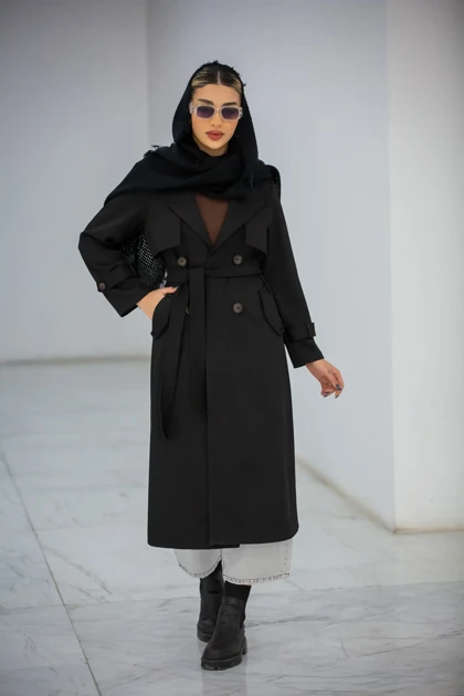 مانتو پرادا ژیله دار ماکسی