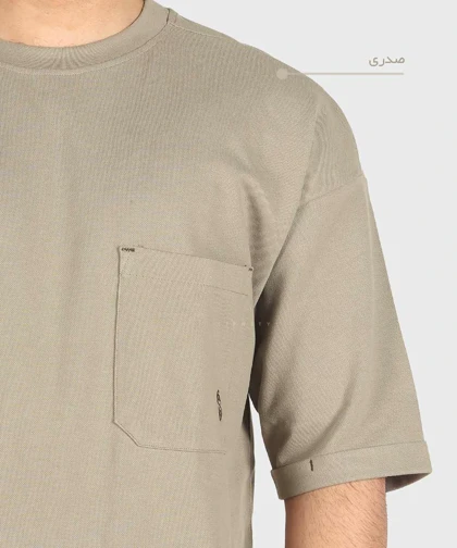 تیشرت باکسی مردانه ساده و تک جیب 1721