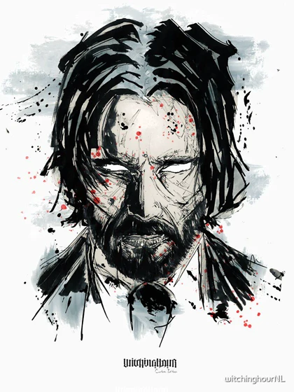تیشرت جان ویک | تیشرت john wick طرح صورت جان ویک کد 97371