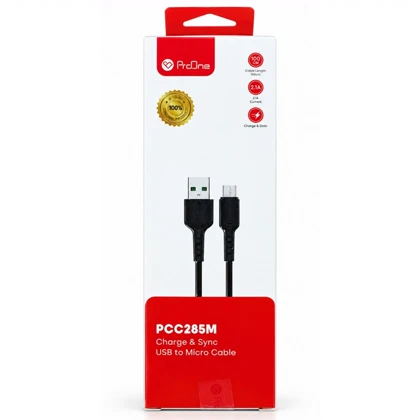 کابل میکرو یو اس بی پرووان ProOne مدل PCC285M جریان 2.1 آمپر 1 متر