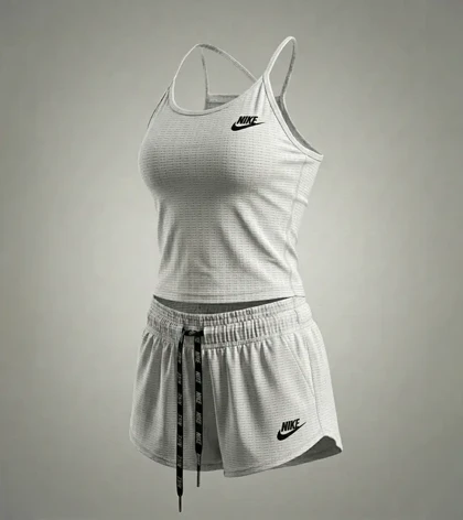 ست ورزشی زنانه کراپ بندی و شورتک nike