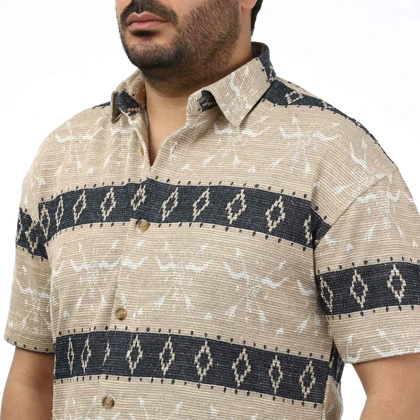 پیراهن آستین کوتاه بوکله مردانه مدل 61119131