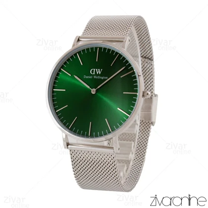ساعت دنیل ولینگتون مردانه بندحصیری صفحه سبز 104855