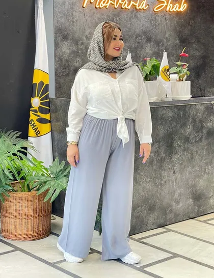 دامن شلواری نخی ملیس کد : 100282