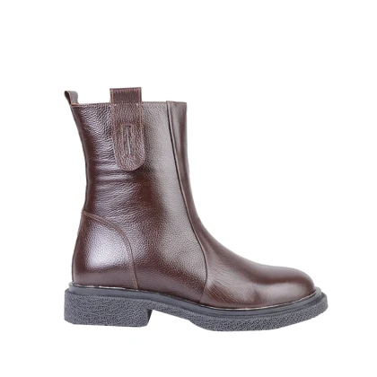 بوت چرم زنانه قهوه‌ای 236