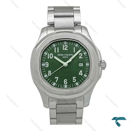 ساعت پتک فیلیپ مردانه آکوانات استیل صفحه سبز Patek-7348-G