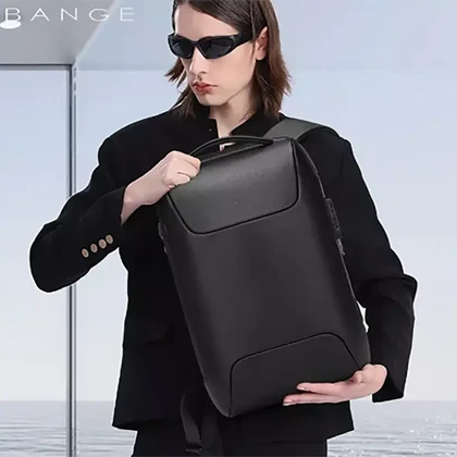 کوله پشتی لپ تاپ 15.6 اینچ چرم بنج Bange اصل مدل BG-6622 قفل دار با پورت USB