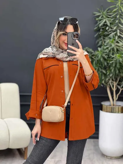 مانتو زیپ نما آستین دو دکمه