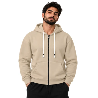 سویشرت اسپرت بیسیک مدل ZRA-5F0659 کرم
