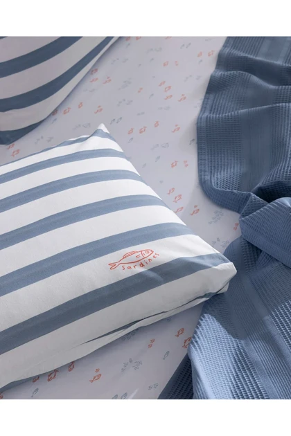 سرویس روتختی کینگ سایز Madame Coco مدل Mathilda پنبه - نیلی