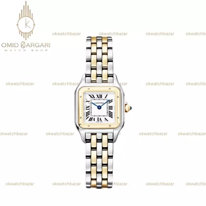 ساعت مچی کارتیه پنتر سیلورطلایی صفحه سفید Cartier Panthere