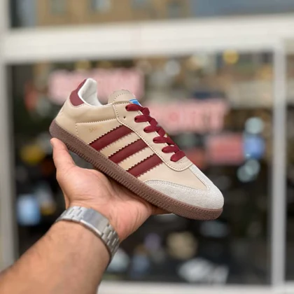 کتانی سامبا نسکافه ای زرشکی کد 6522