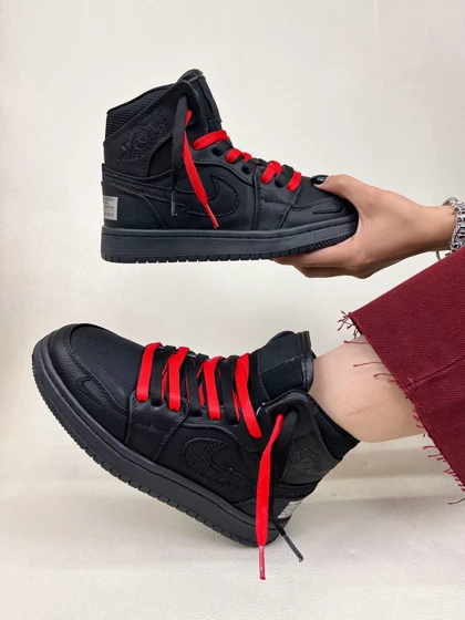 کتانی ساق‌دار زنانه نایکی جردن وان نیو بلک 1 NIKE AIR JORDAN کد 912 دختر طهرونی