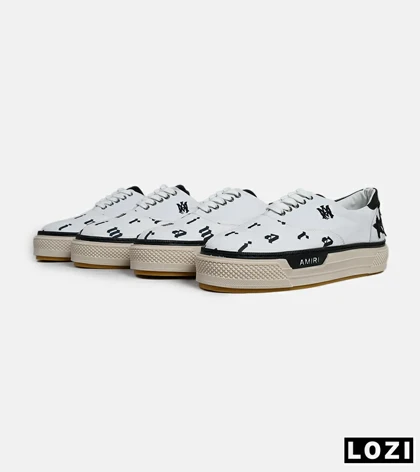 کفش اسنیکرزسفید مشکی Amiri Stars Text مدل 5988