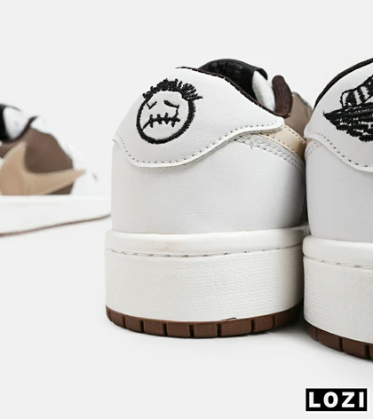 کفش کتانی مردانه سفید قهوه ای NIKE travis scott