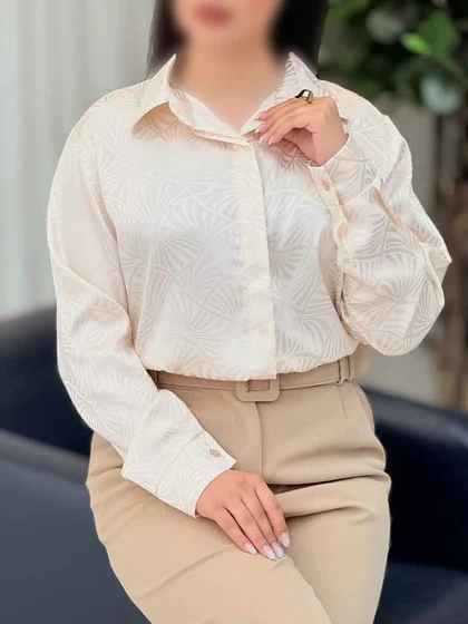 شومیز ساتن طرح دار هانا