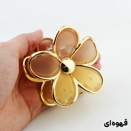 کلیپس دخترانه مدل گل دور شیشه ای دو رنگ