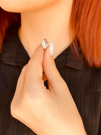 گوشواره حلقه‌ای نگینی X29