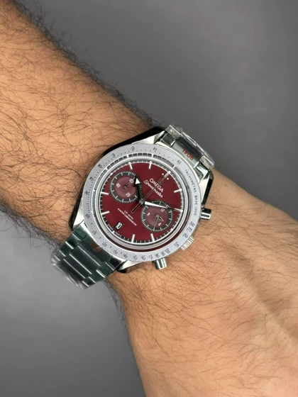 ساعت مچی امگا اسپیدمستر بند سیلور صفحه قرمز Omega Speadmaster