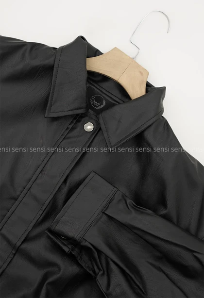 بامبر جلو زیپ چرم کد1004936