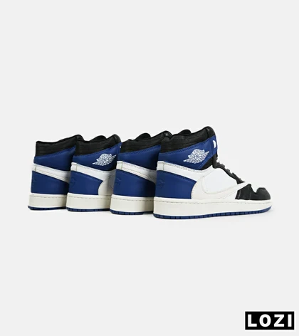 کفش کتانی ساق‌دار سفید آبی مشکی مردانه NIKE travis scott مدل 6707