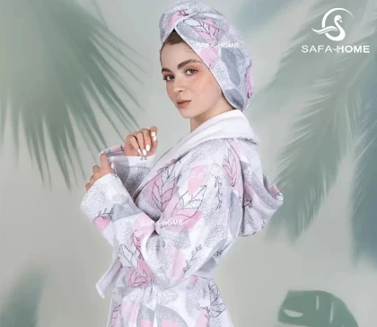 حوله تن پوش زنانه طرح ماهور صورتی پودایران