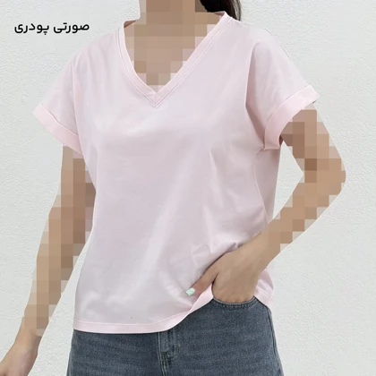تیشرت زنانه یقه هفت رنگی | آی بولک