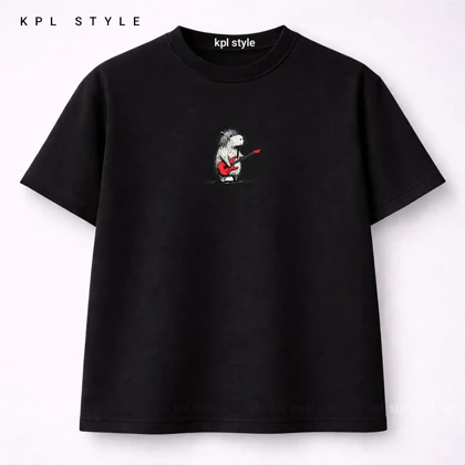 تیشرت باکسی طرح گیتار 100٪ پنبه | بدون آبرفت | کد 1444