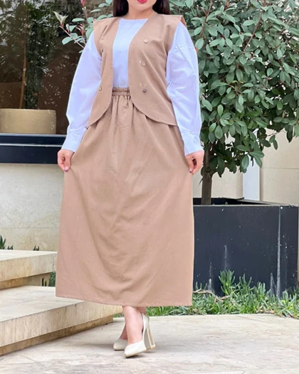 ست سه تیکه جلیقه دامن 1485