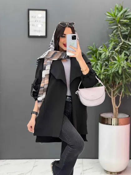 مانتو آستین کش جیب پیله