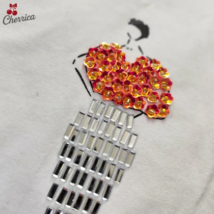 تیشرت باکسی دختر نگینی