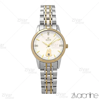 ساعت داتیس زنانه طلایی نقره ای صفحه سفید ایندکس خطی 106940