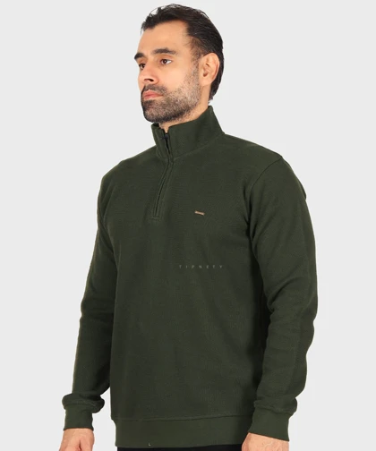 تیشرت آستین بلند یقه اسکی و نیم زیپ 0624