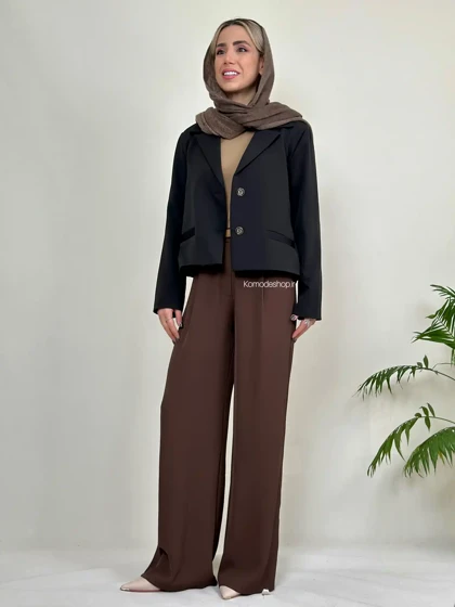 کت تک قهوه ای زنانه الیکا
