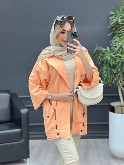 مانتو لینن بند نما جیب دکمه