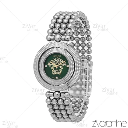 ساعت ورساچه زنانه نقره ای صفحه سبز چرخان 106746